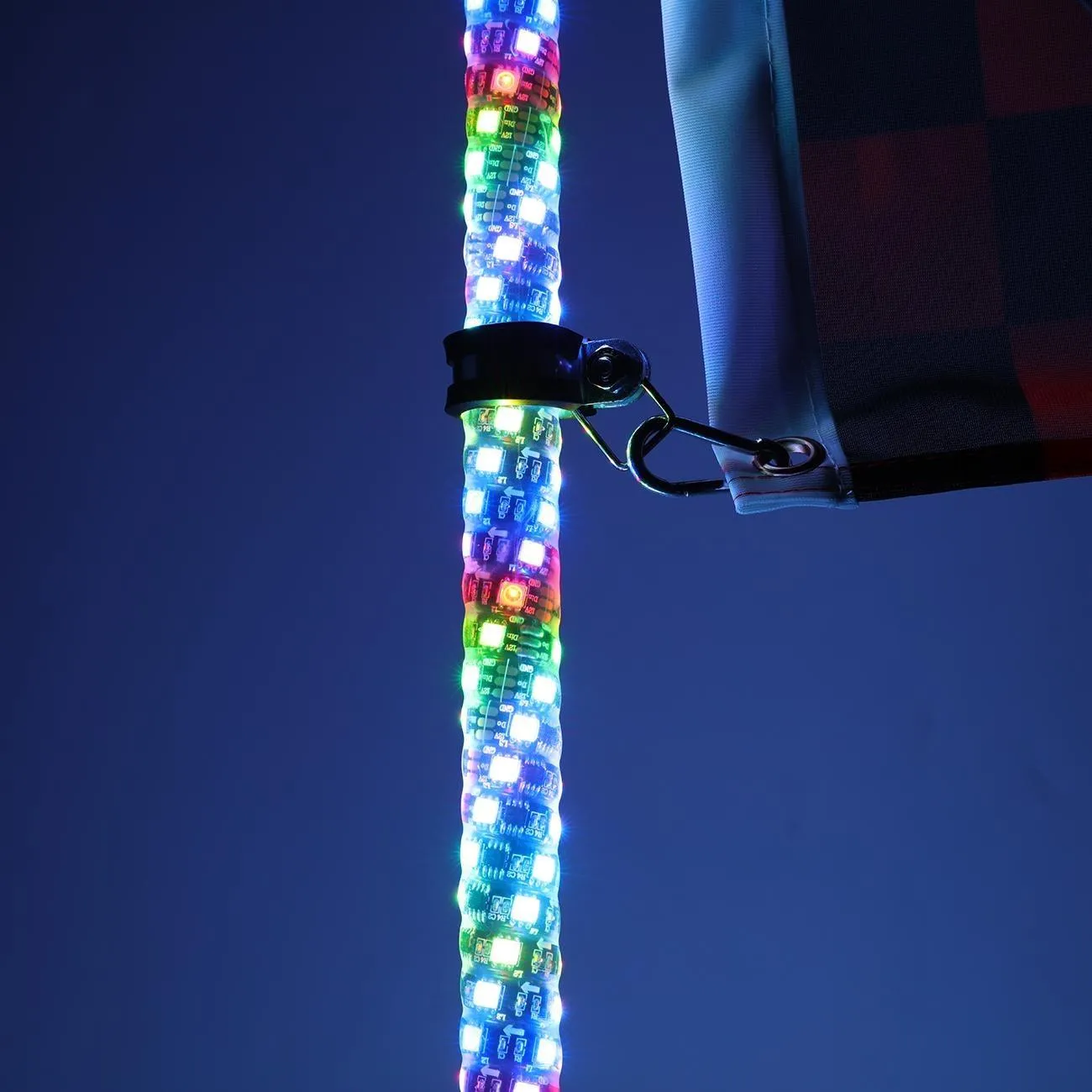 3FT/4FT RGB LED Whip Light Rotating Color Changing Flag Pole with Bluetooth Controlled