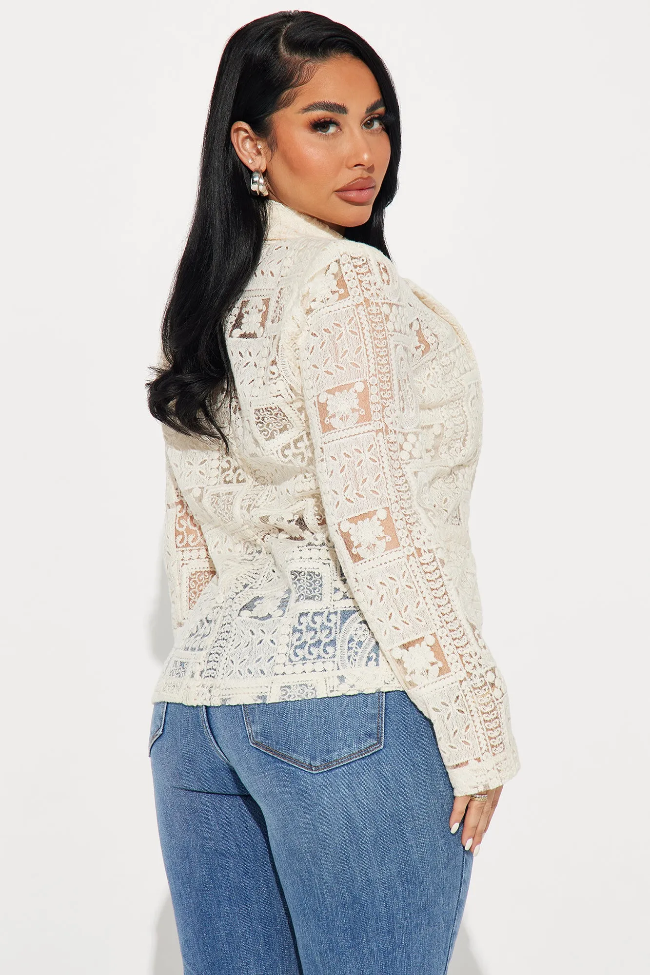All For Me Crotchet Blazer - Cream