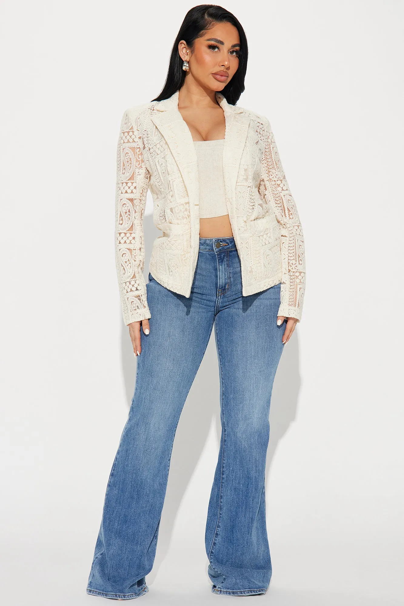 All For Me Crotchet Blazer - Cream