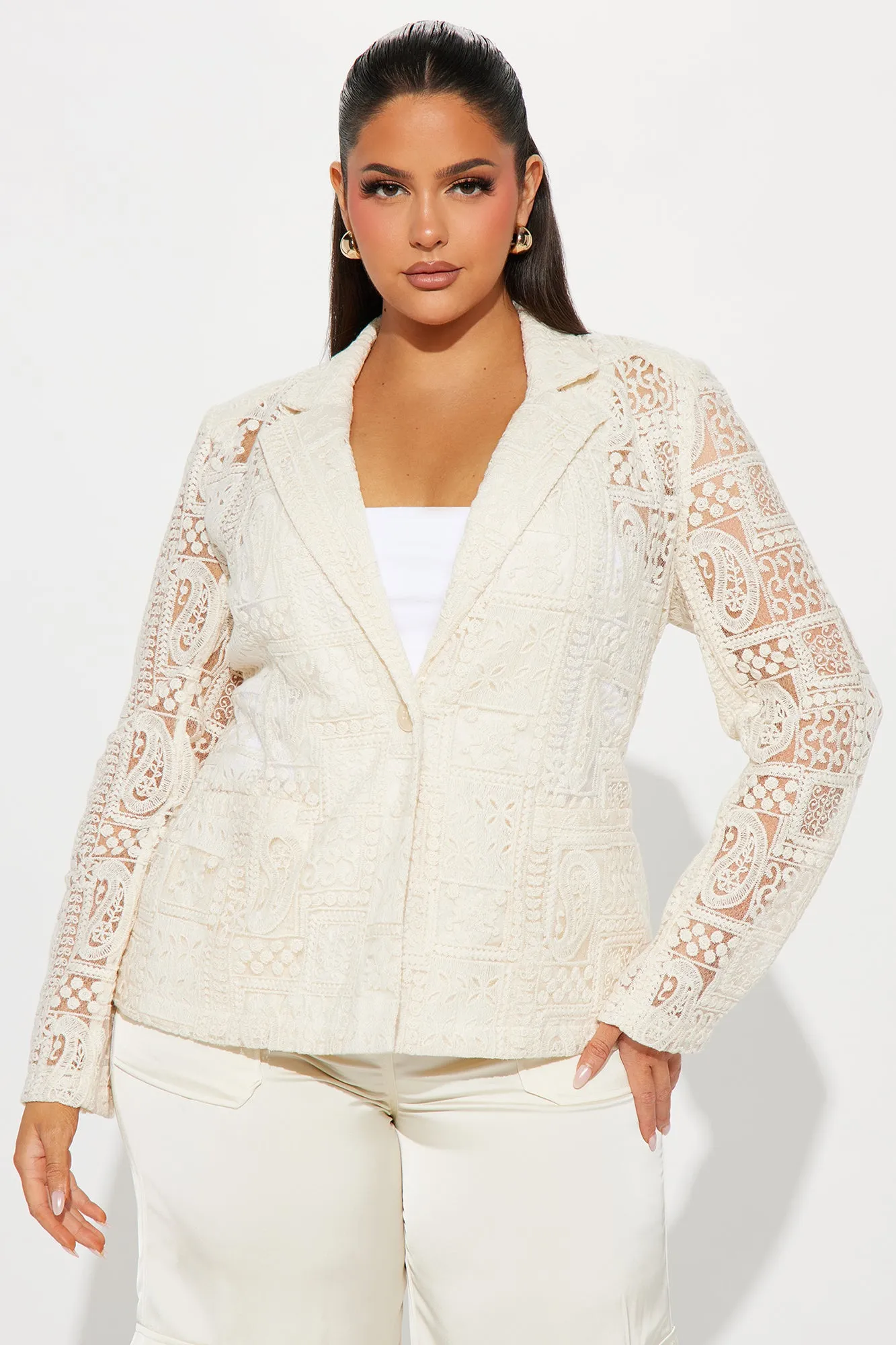 All For Me Crotchet Blazer - Cream