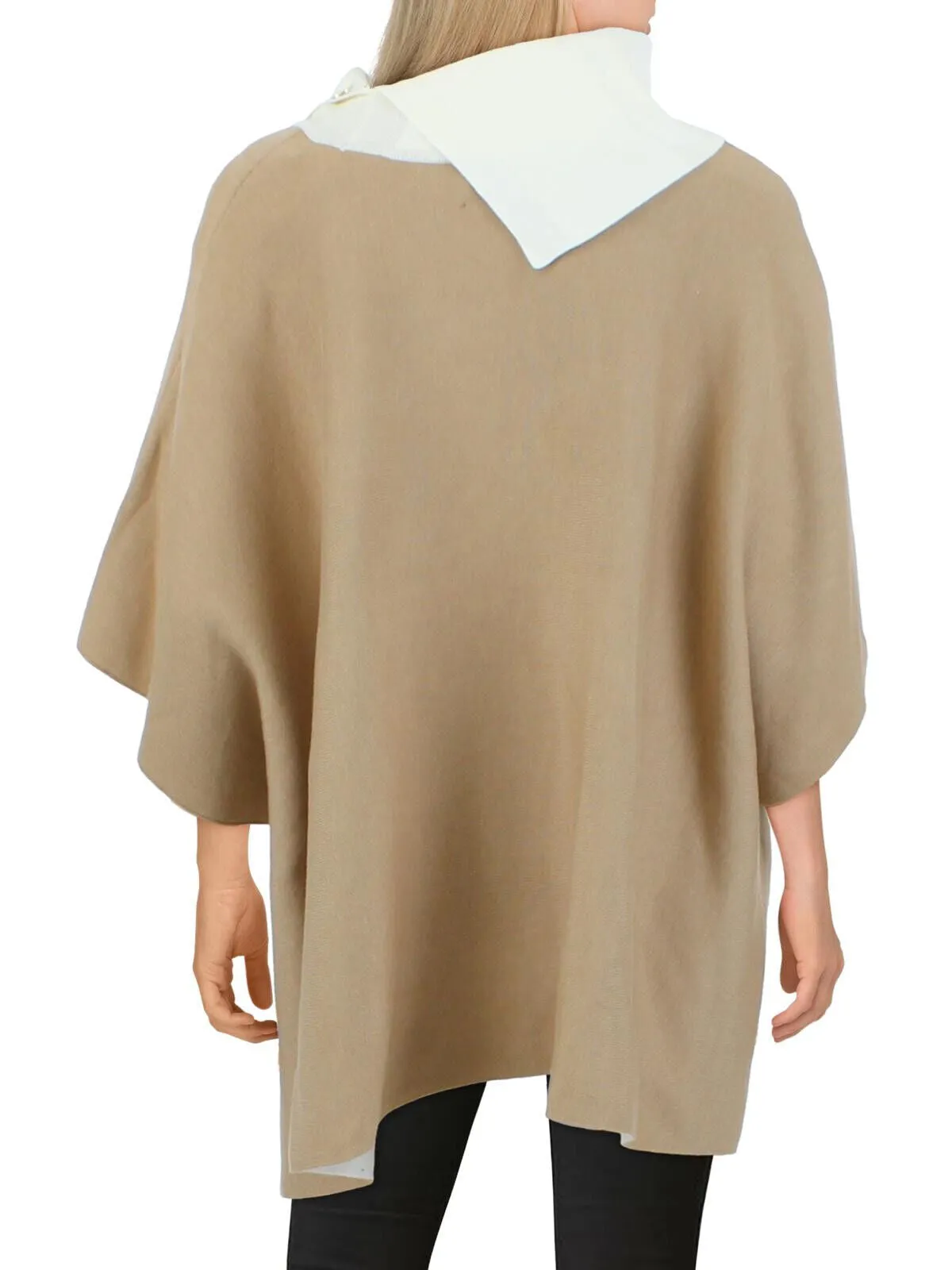 Anne Klein Split Collar Poncho Sweater