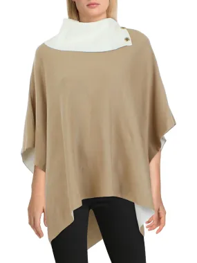 Anne Klein Split Collar Poncho Sweater