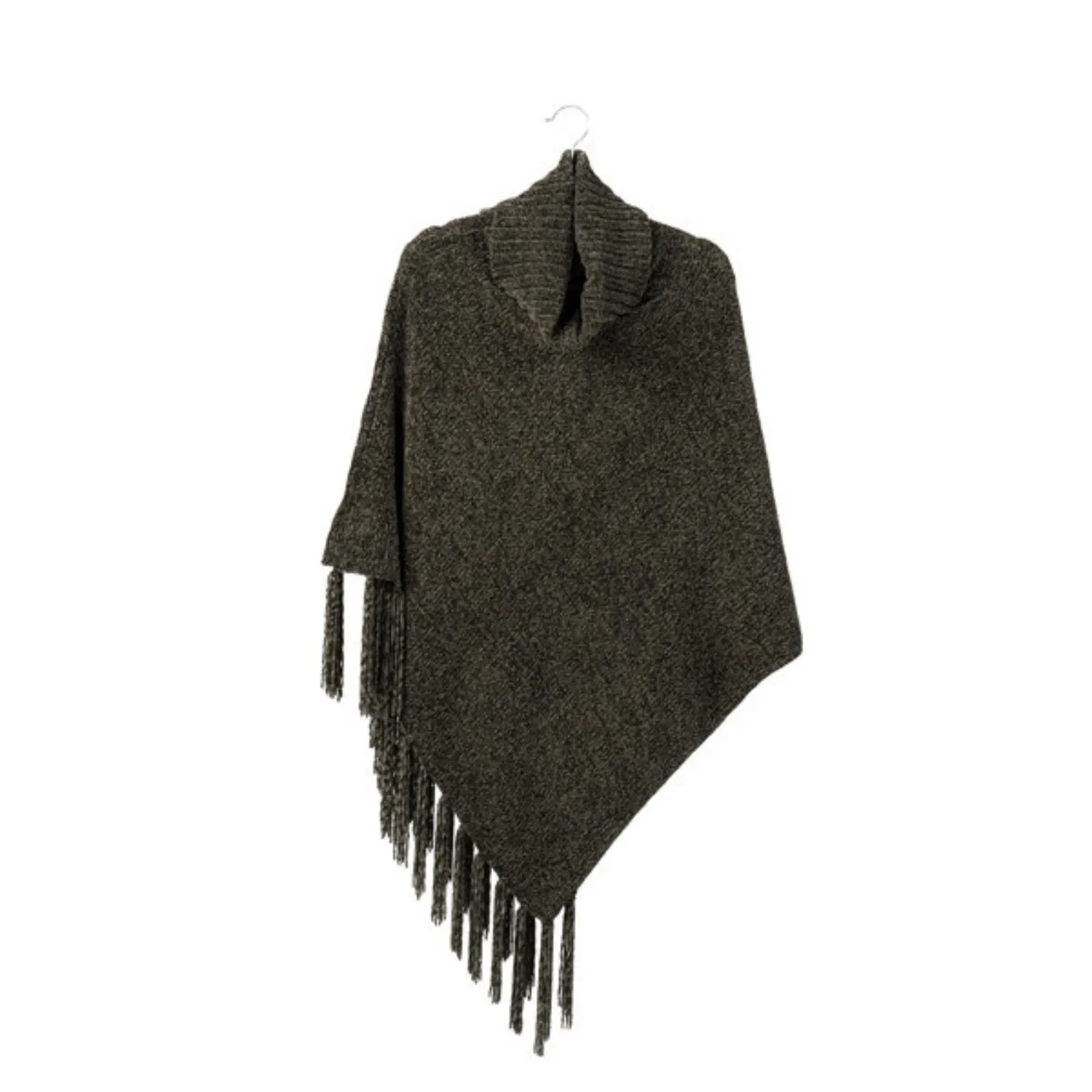 Britt's Knits Pine Green Beyond Soft Cowl Neck Poncho