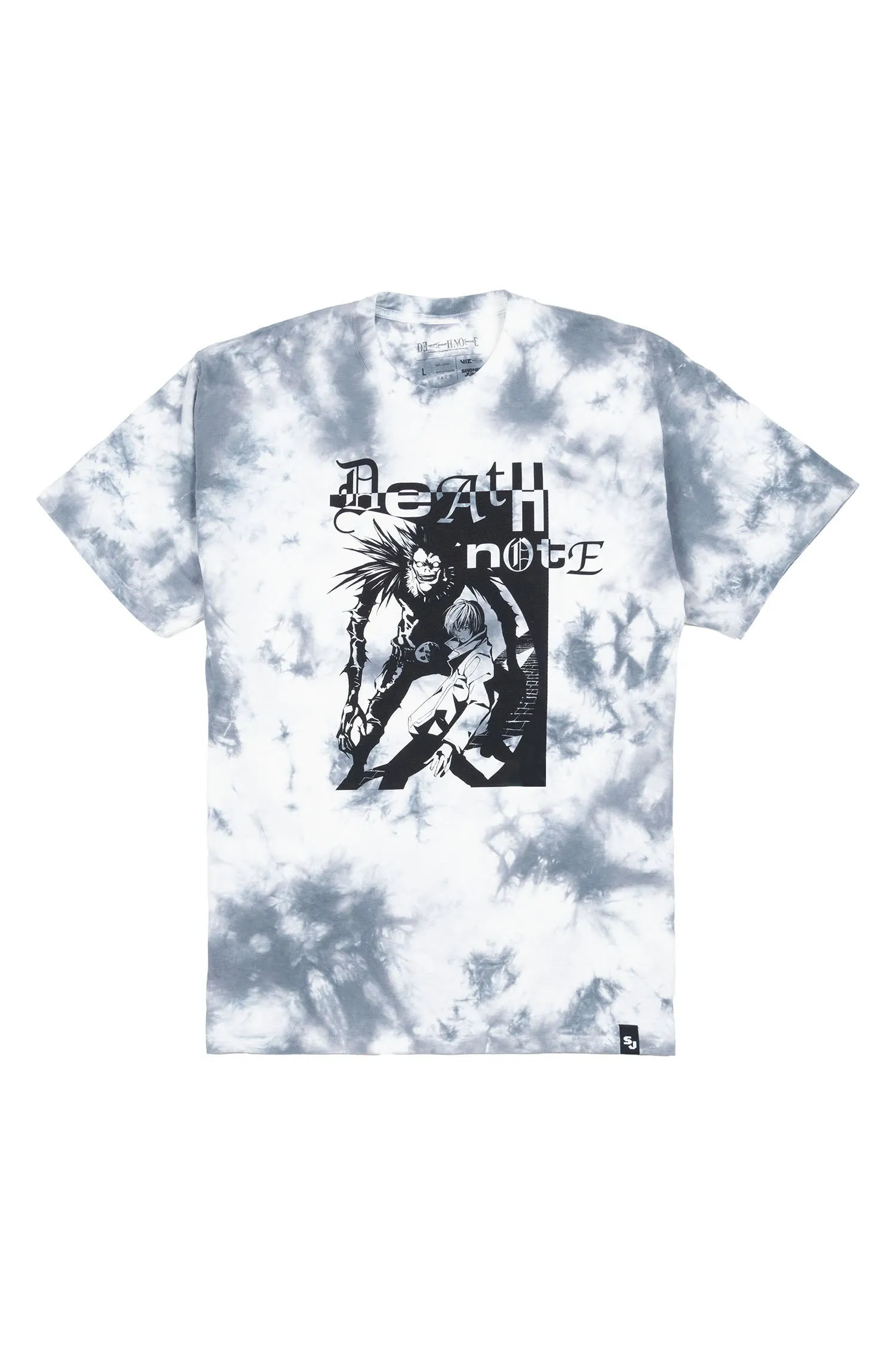 Death Note Ryuk & Light Mineral Wash Tee - Grey Crystal