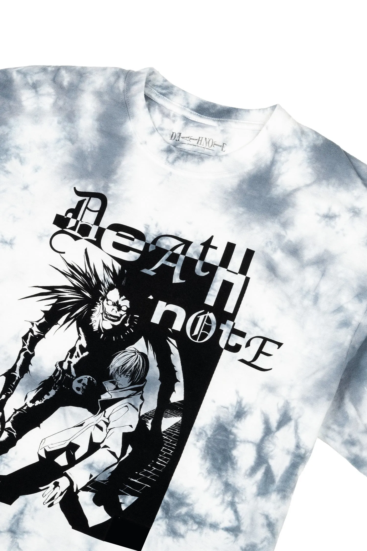 Death Note Ryuk & Light Mineral Wash Tee - Grey Crystal