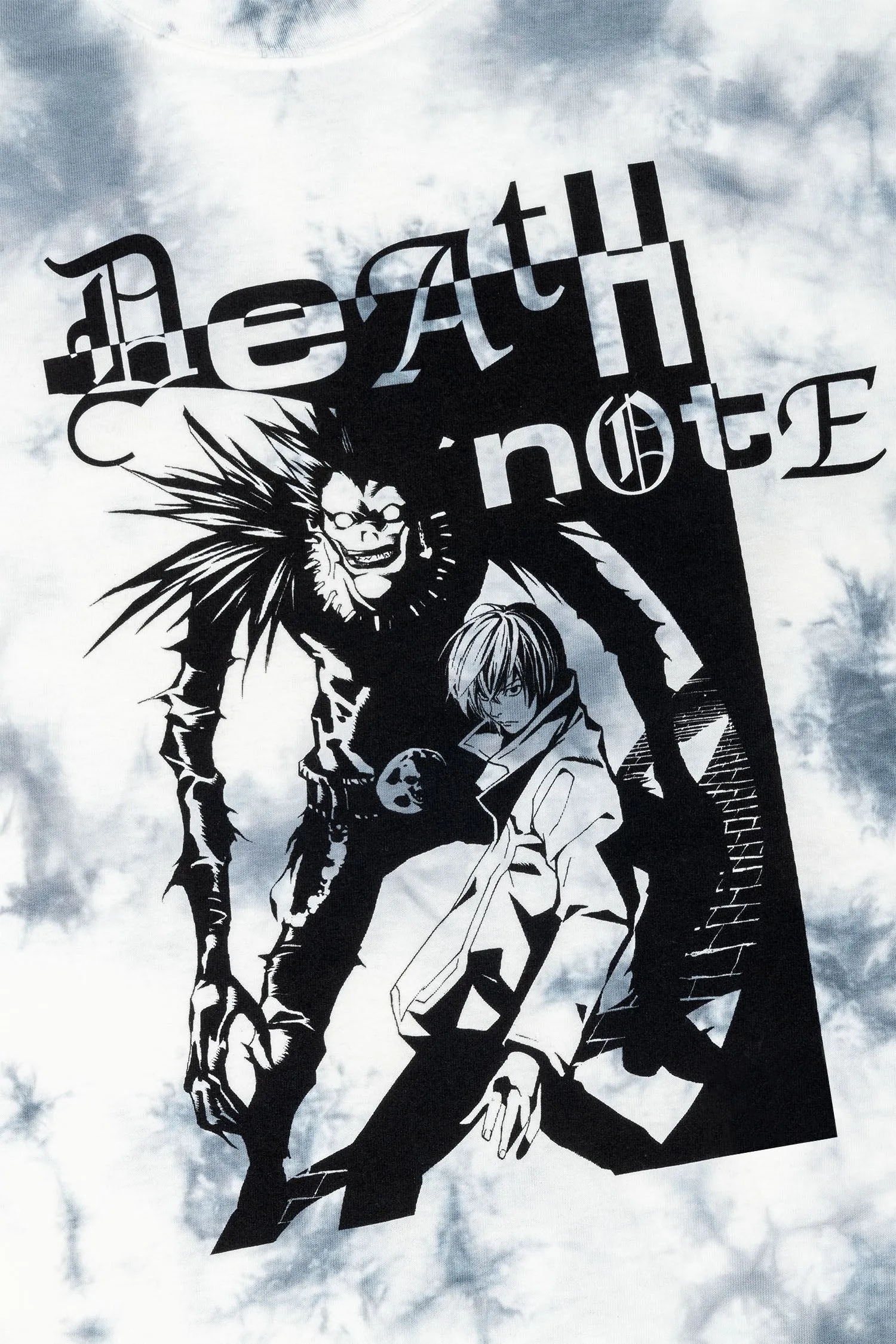 Death Note Ryuk & Light Mineral Wash Tee - Grey Crystal
