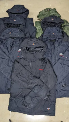Dickies jackets 9 unit small to XL & long coat, puffer jacket