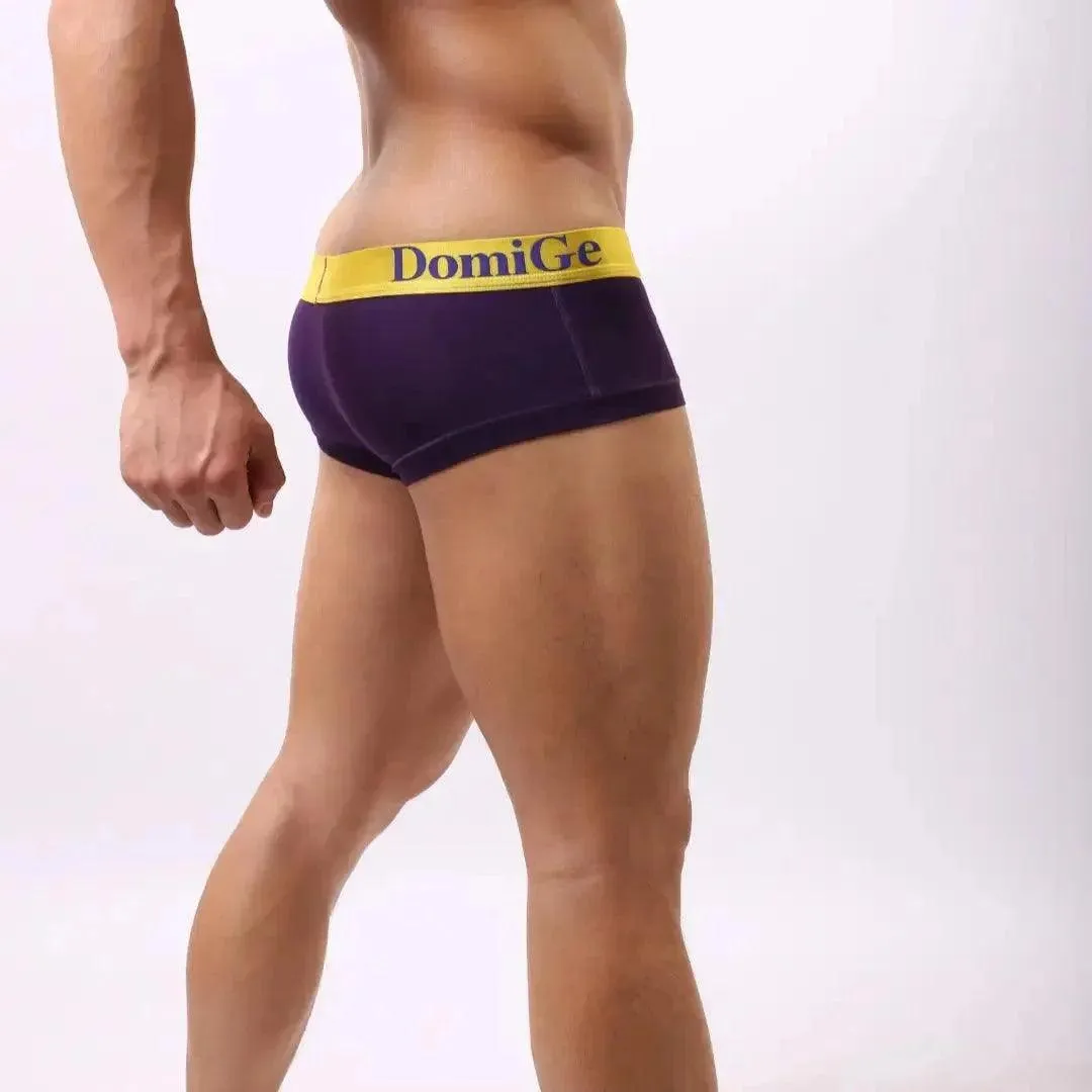 DomiGe Men's Low-Rise Trunks: Contrast Logo Waistband Trunks