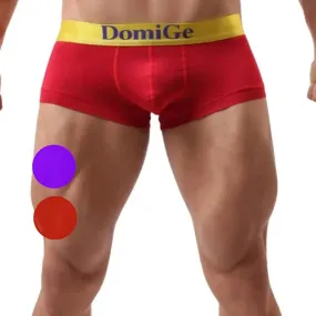 DomiGe Men's Low-Rise Trunks: Contrast Logo Waistband Trunks