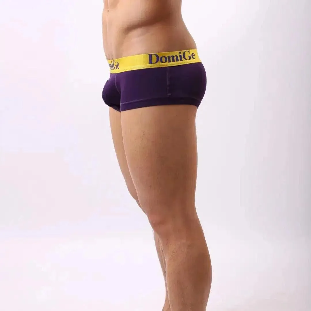 DomiGe Men's Low-Rise Trunks: Contrast Logo Waistband Trunks