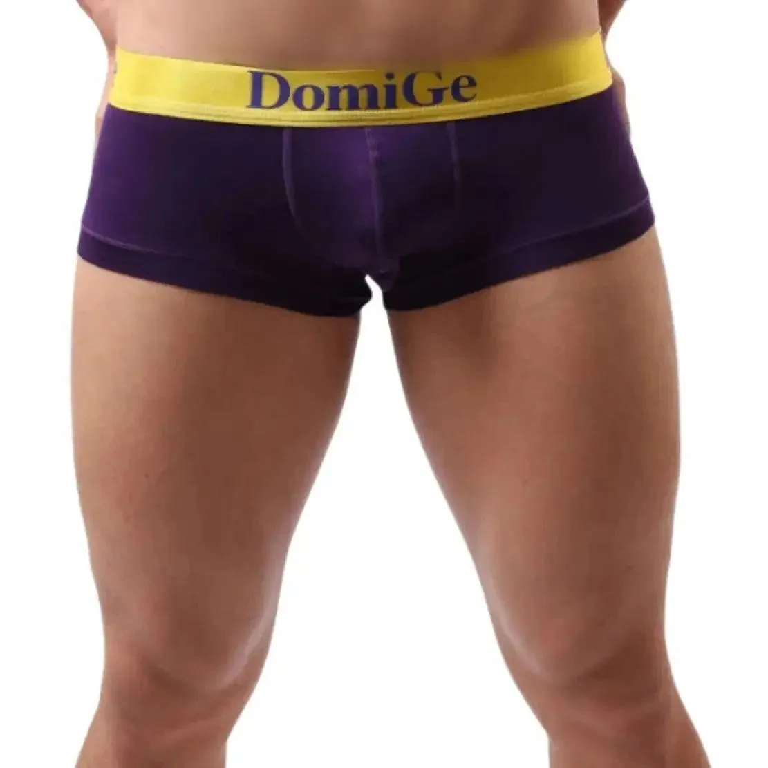 DomiGe Men's Low-Rise Trunks: Contrast Logo Waistband Trunks
