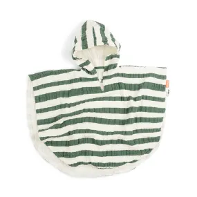 Done by Deer Bath Poncho GOTS GOTS Stripes Green
