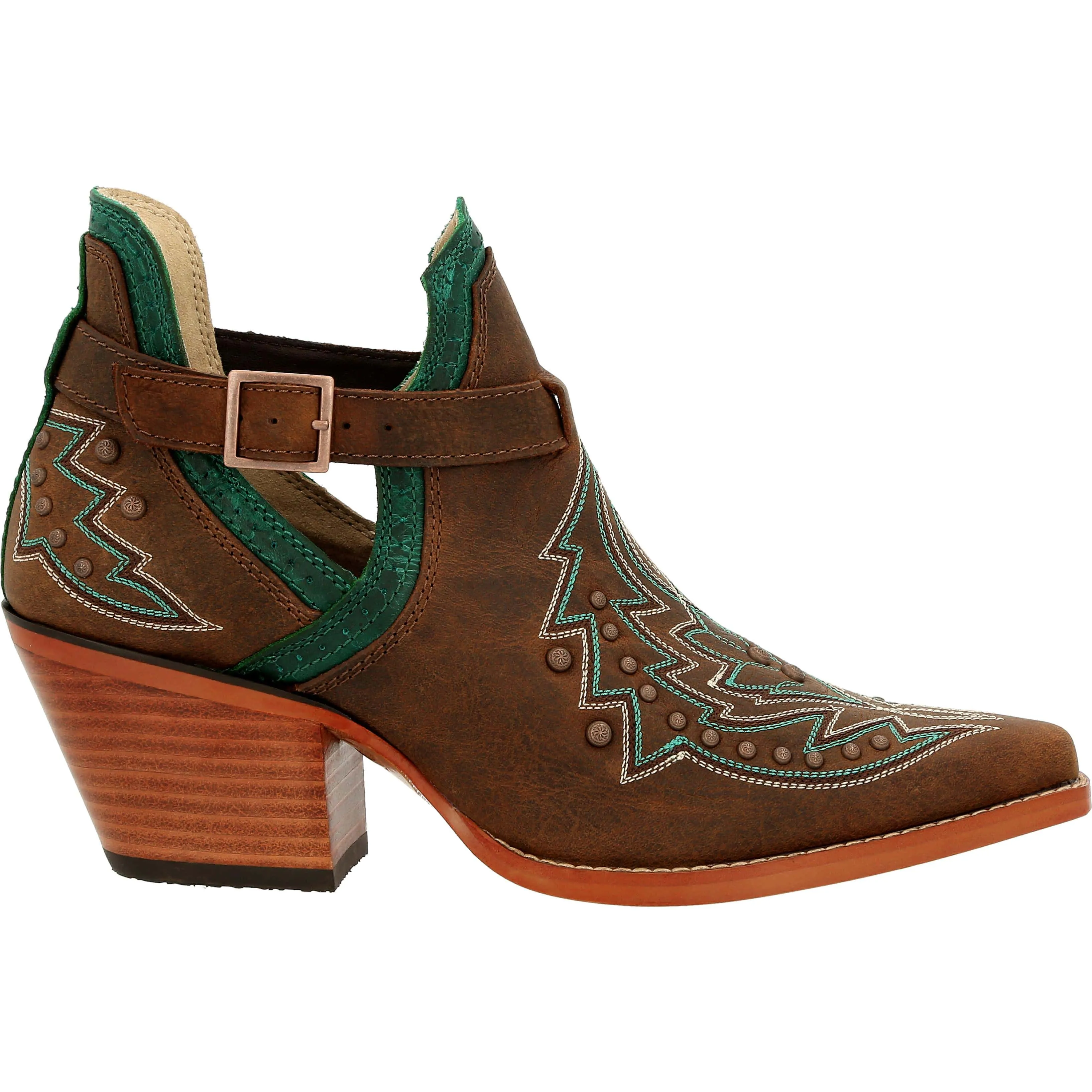 Durango | Women's Crush Studded Western Fashion Bootie | Brown