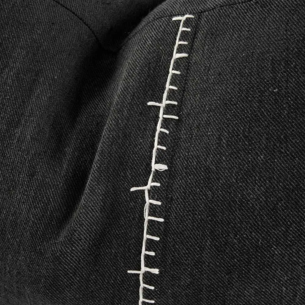 Ella Linen Cushion - Black/Off White