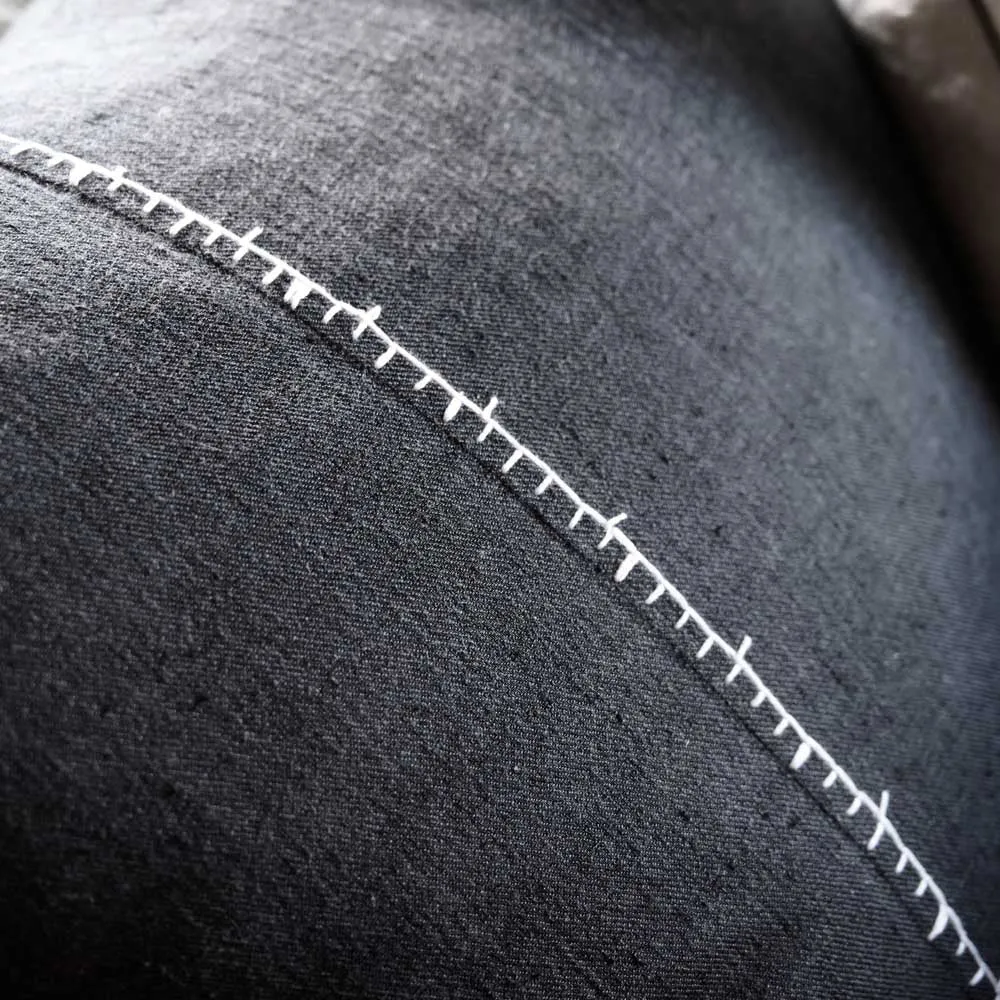 Ella Linen Cushion - Black/Off White