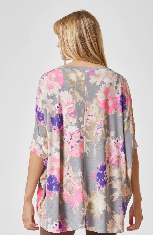 Feeling Free Tunic Top - Grey Pink