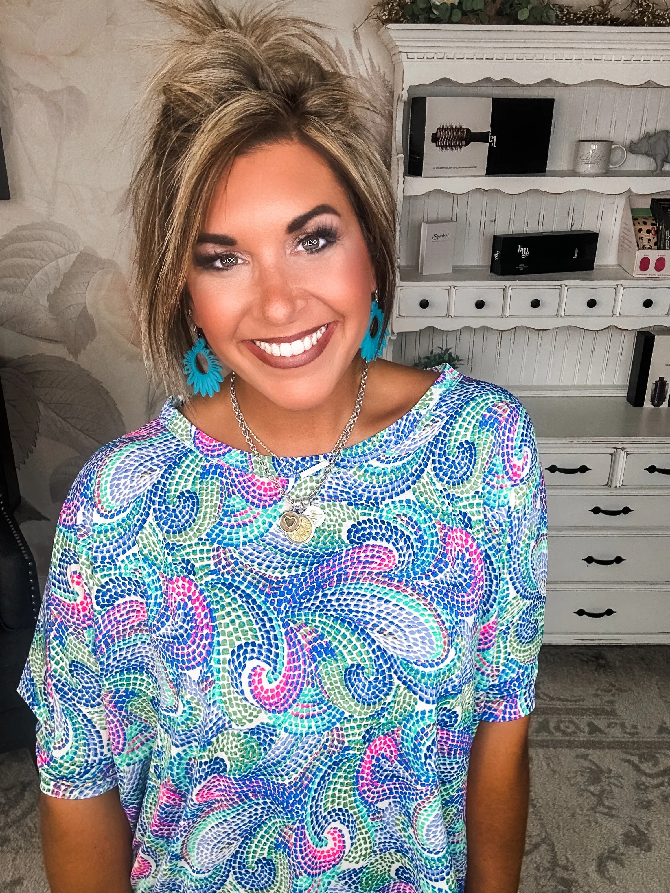 Feeling Free Tunic Top - Royal Multi