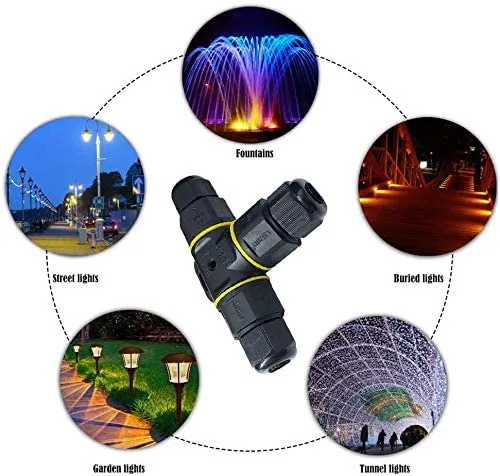 FluxTech - Main-Voltage Waterproof T Shape 3-Way Junction Cable Connector