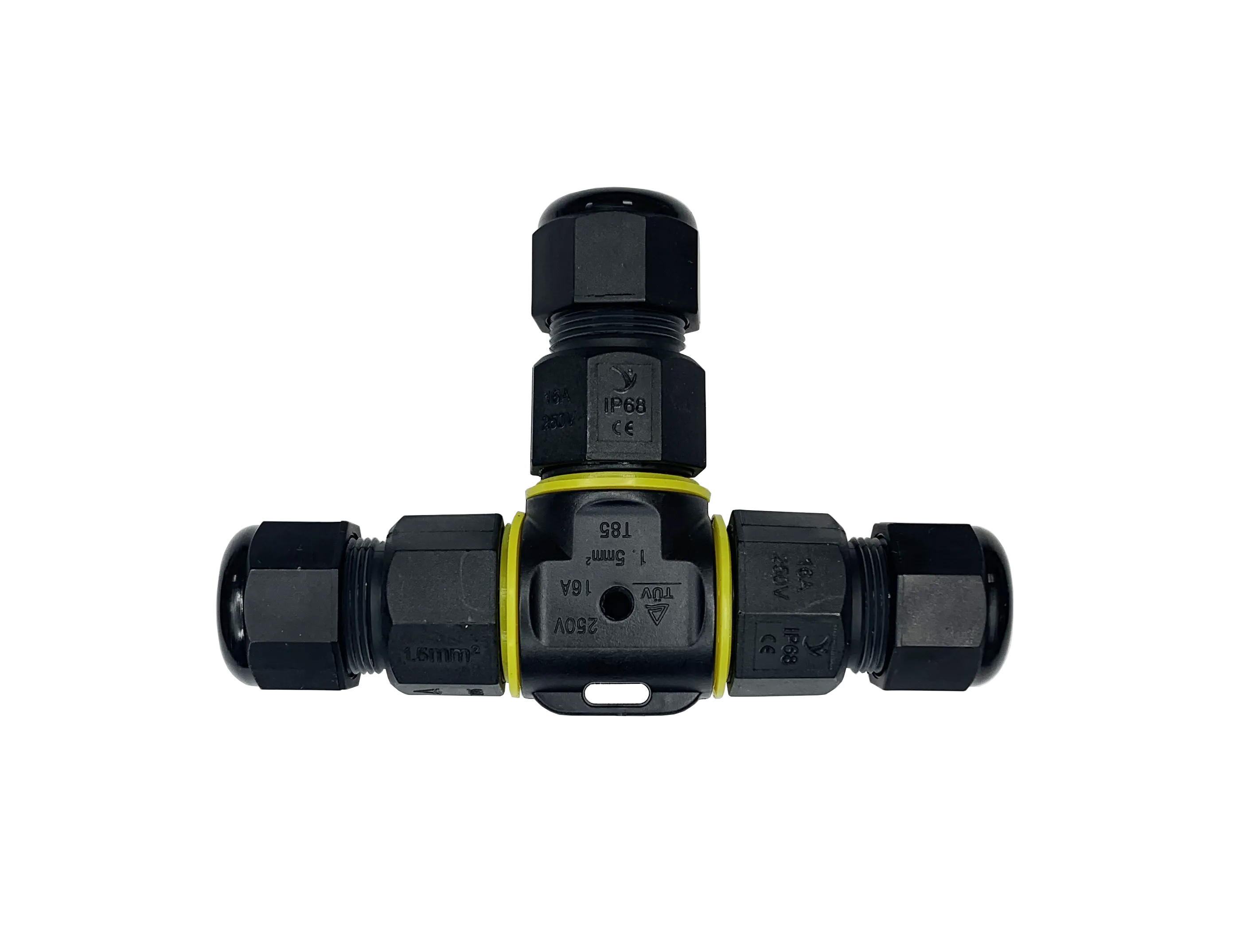 FluxTech - Main-Voltage Waterproof T Shape 3-Way Junction Cable Connector