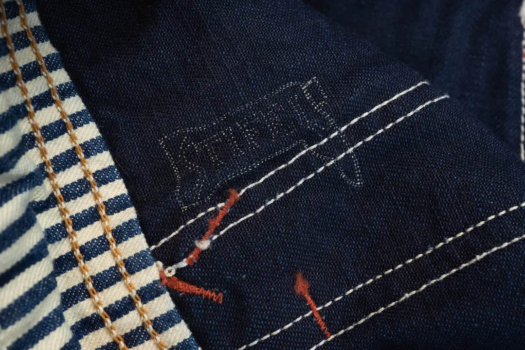 Freewheelers Indigo Wabash "Longshoreman" Trousers (Modern Straight Fit)