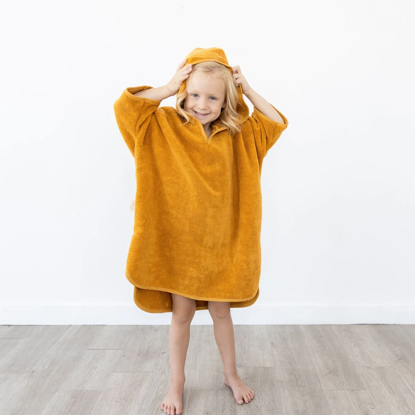 Harvest Gold Hooded Poncho Cover Up - Natemia
