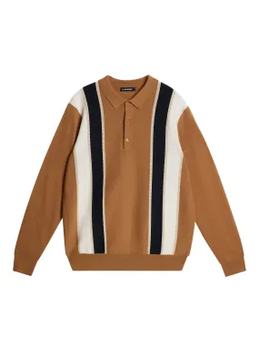 Heden Striped Knitted Polo / Chipmunk