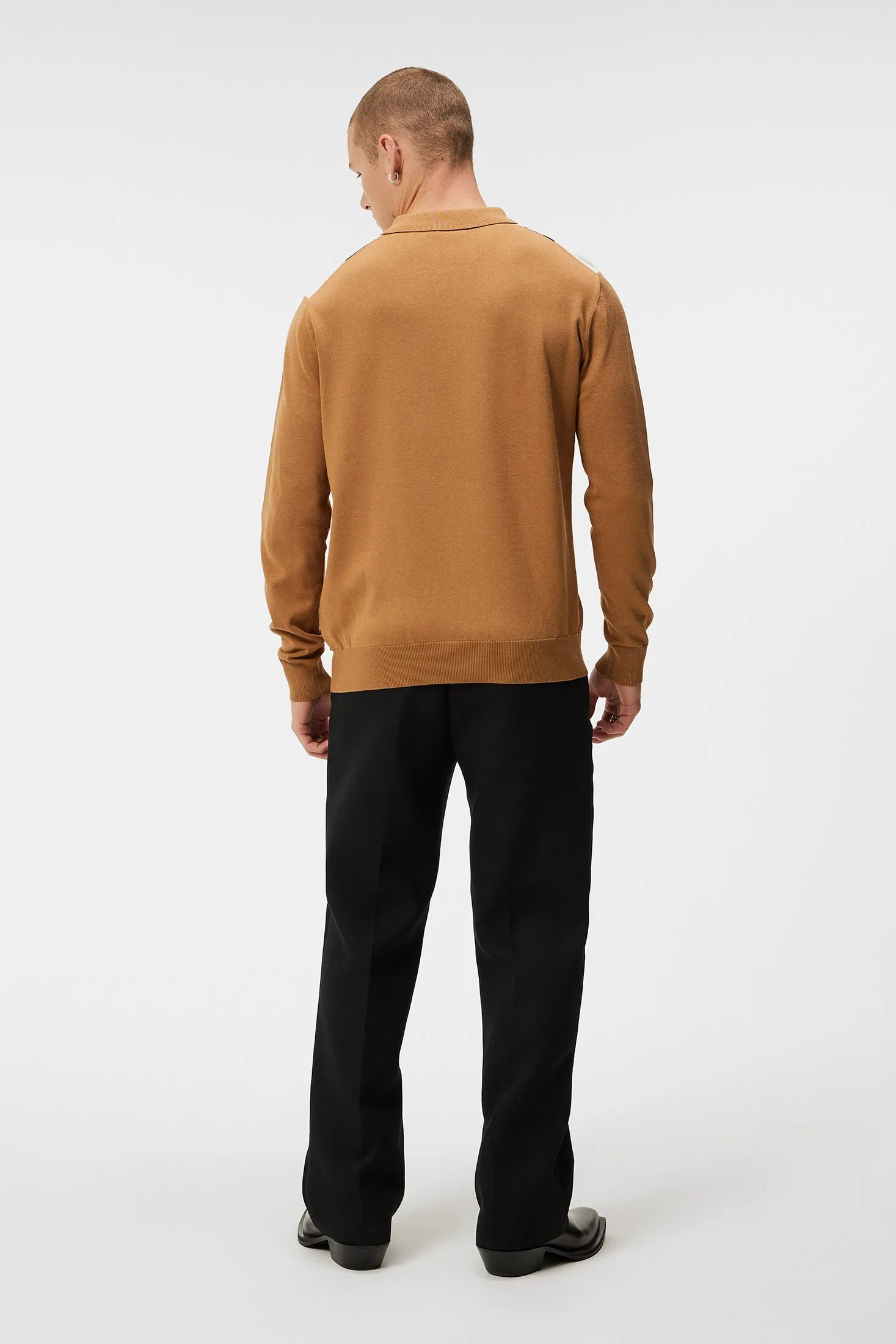 Heden Striped Knitted Polo / Chipmunk