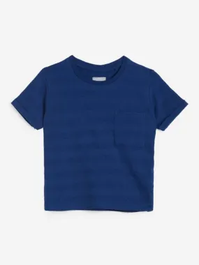 HOP Kids Blue Striped Pure Cotton T-Shirt