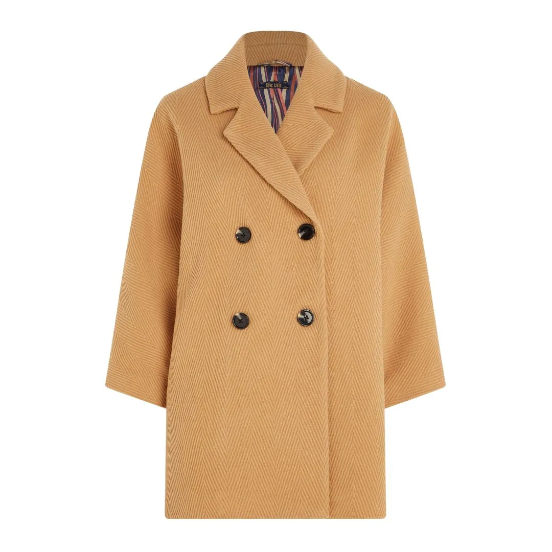 King Louie Women's Shiya Kimono Coat Falaise in Biscotti