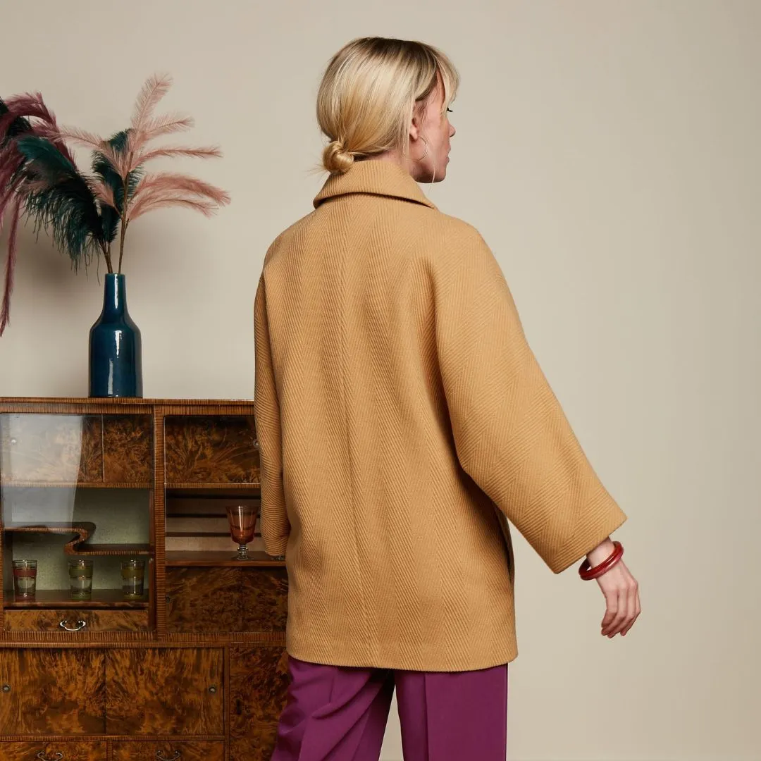 King Louie Women's Shiya Kimono Coat Falaise in Biscotti