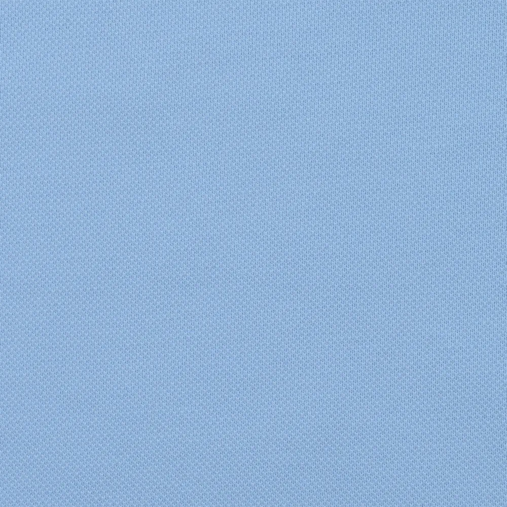 Light Blue Long-Sleeved Cotton Pique Polo Shirt