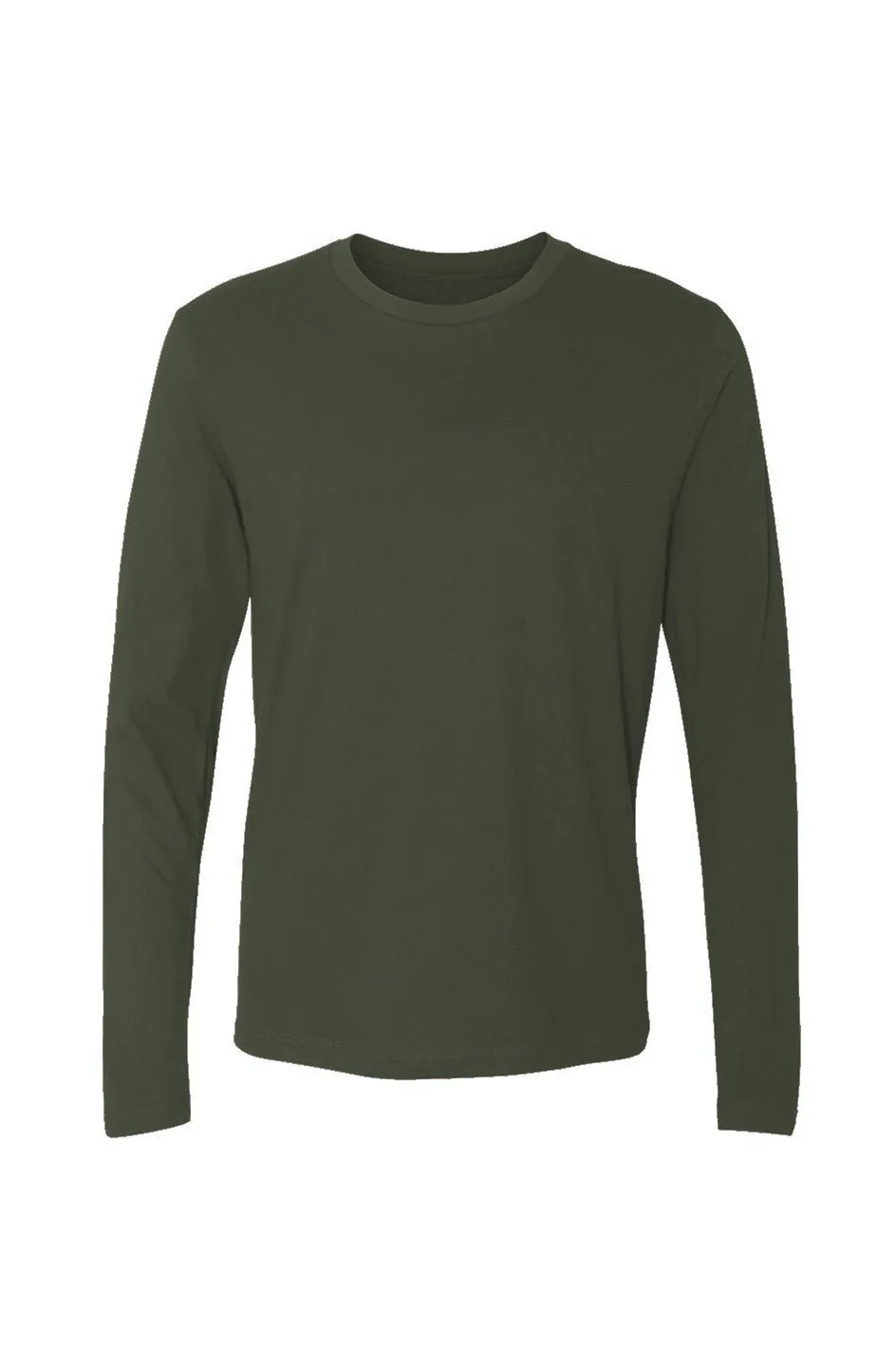 Men's Military Green Cotton Long-Sleeve T-Shirt