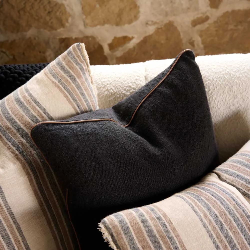 Muse Linen Cushion - Black