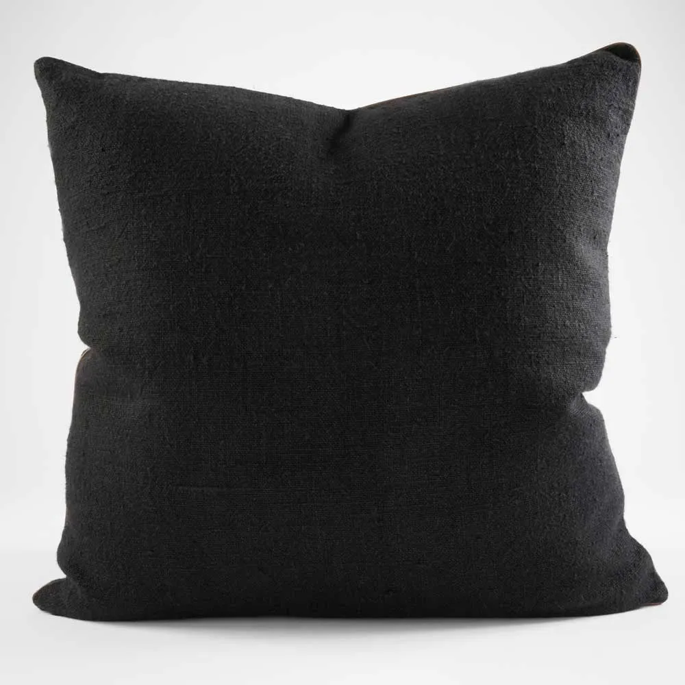Muse Linen Cushion - Black