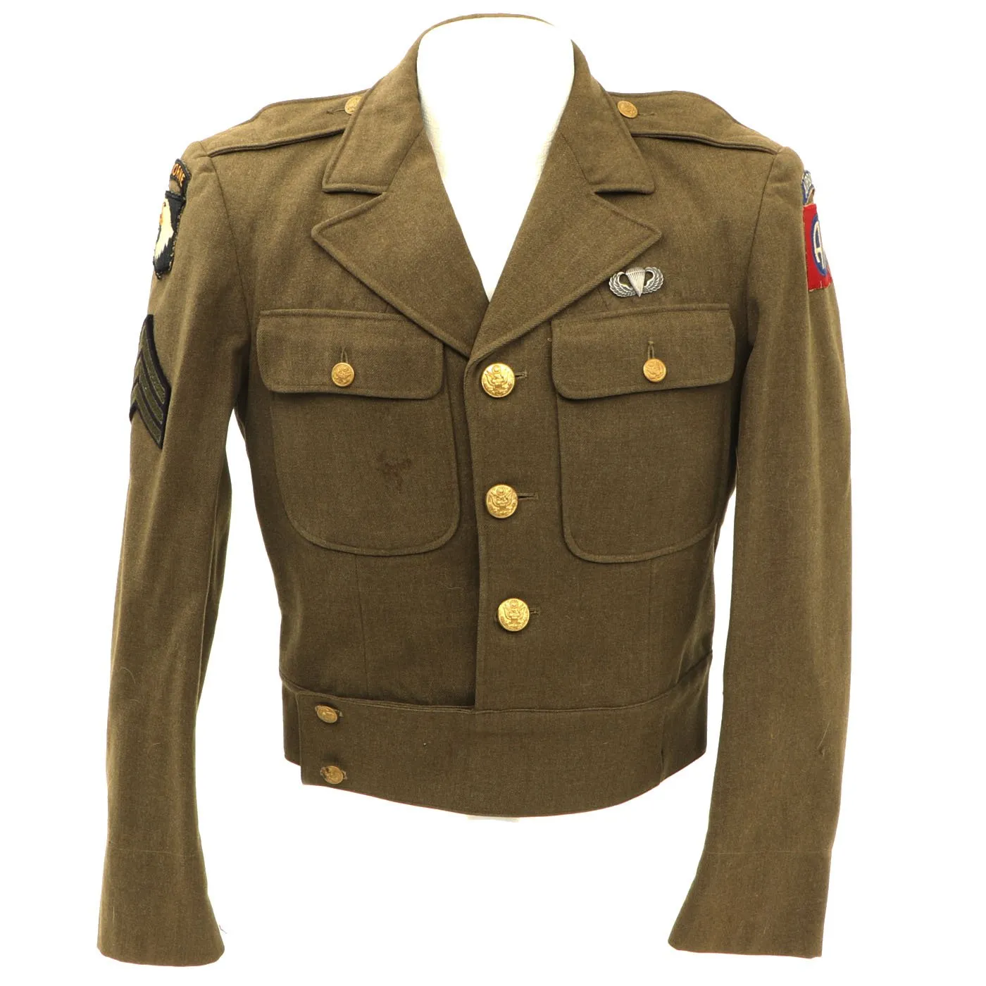 Original U.S. WWII 101st and 82nd Airborne Division Parachute Infantry Regiment Named Ike Jacket and Pants