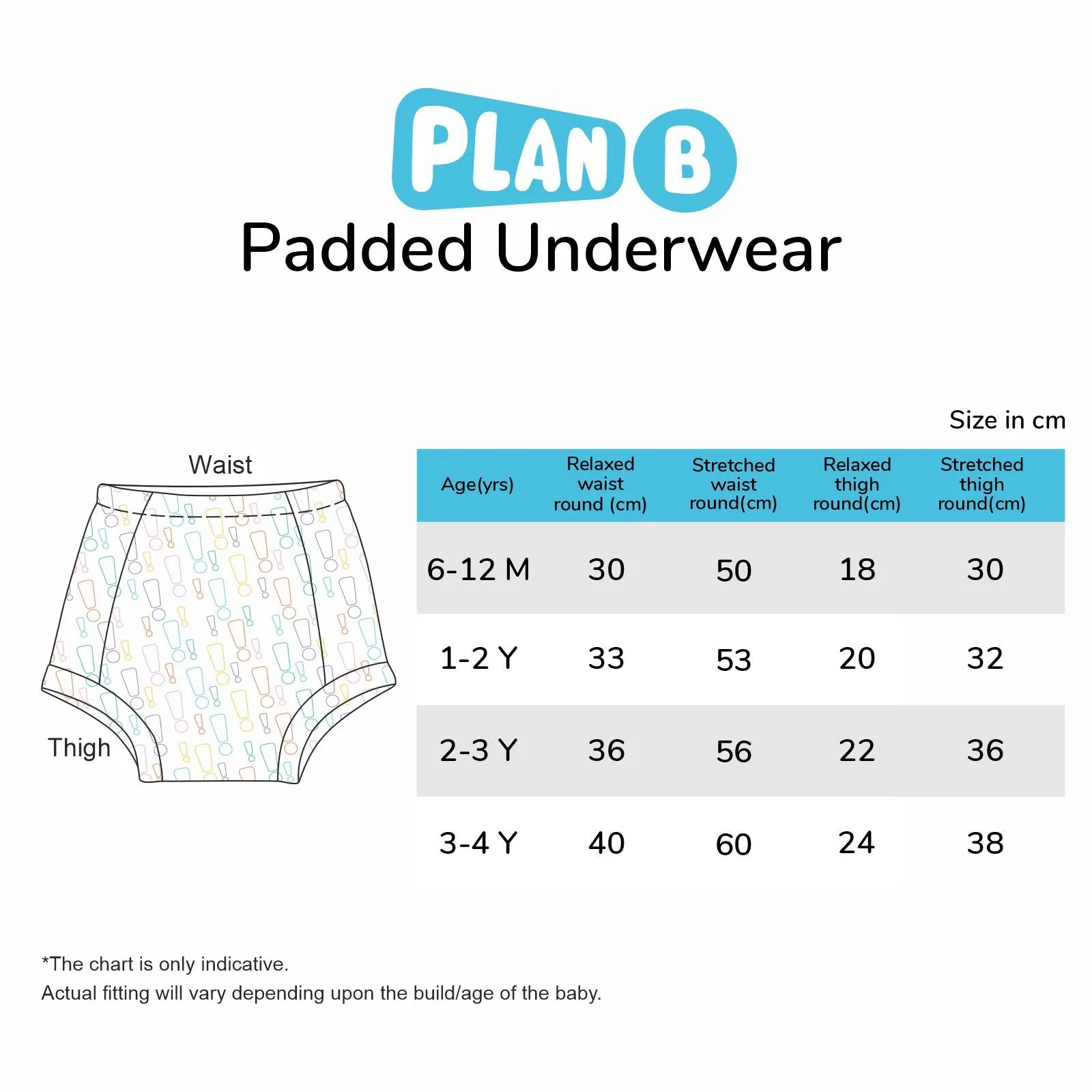Padded Underwear for Potty Training - 4pack - Sea & Clouds