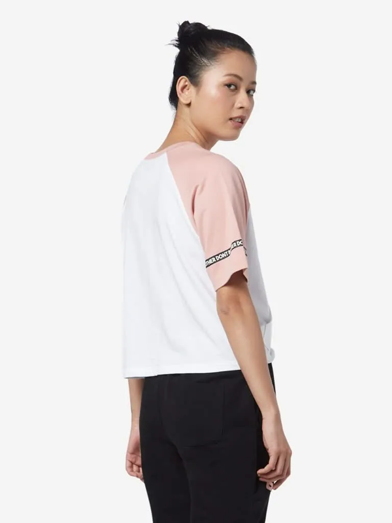 Studiofit White Text Patterned T-Shirt
