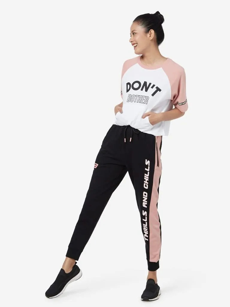 Studiofit White Text Patterned T-Shirt