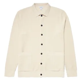Sunspel Knitted Jacket Ecru