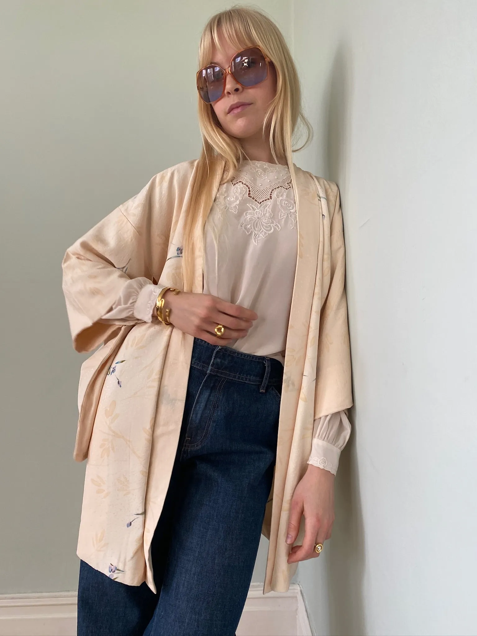 Traditional vintage Haori Japanese Kimono UK 8-12