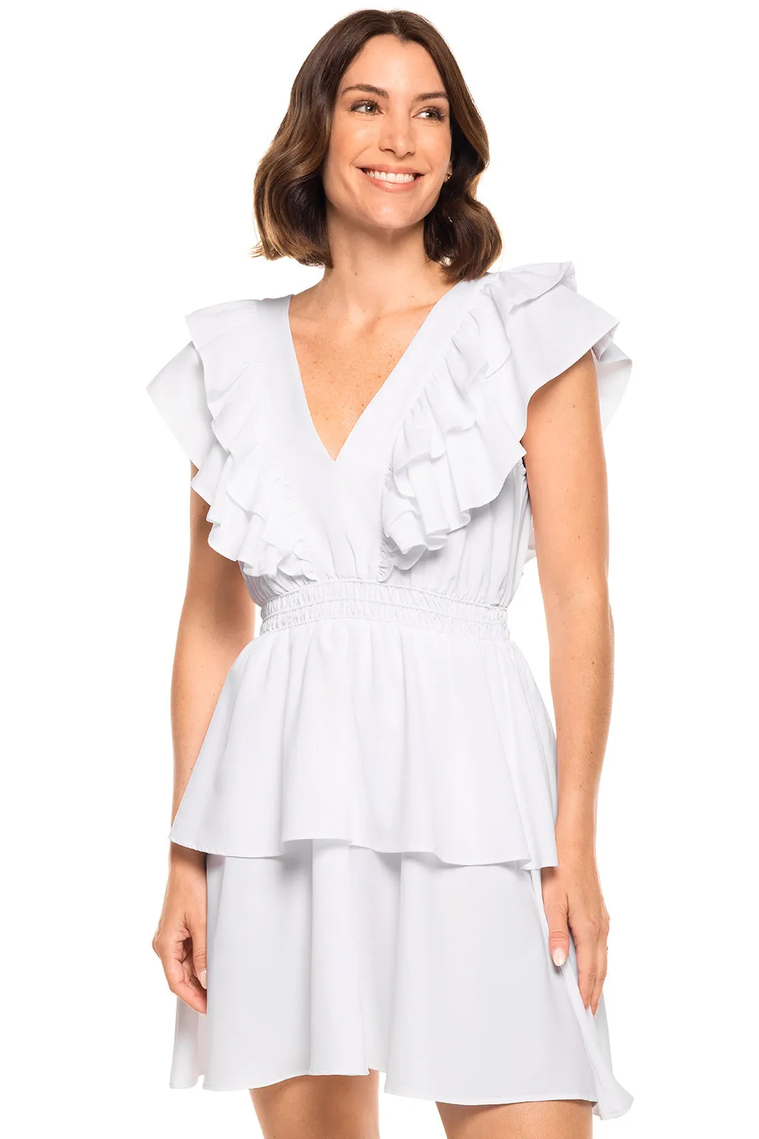 Women's South Cove V-Neck Ruffle Dress  |  White